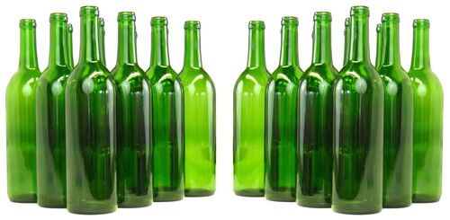 Green bordeaux wine bottles - green, bottles-2